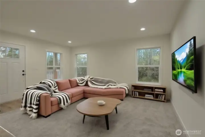 Virtually staged living room