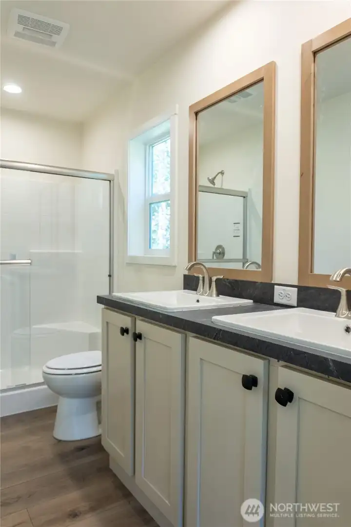 Primary double sink vanity bath