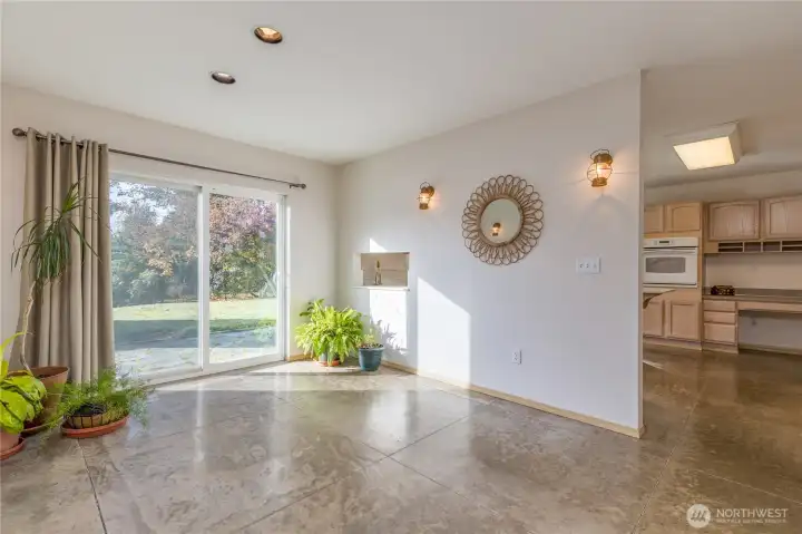 Dining room includes slider to back patio