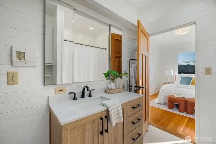 freshly painted, new vanity, and new flooring