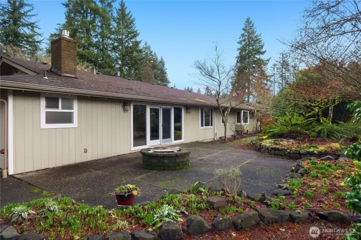 Back Yard Patio with Fire Ring