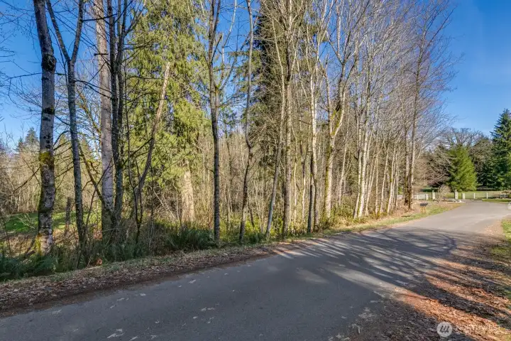 As you approach the property.