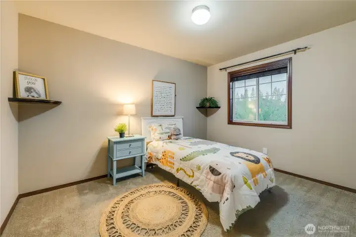 Slightly smaller 3rd Bedroom also has walk in closet, TV mount to STAY!