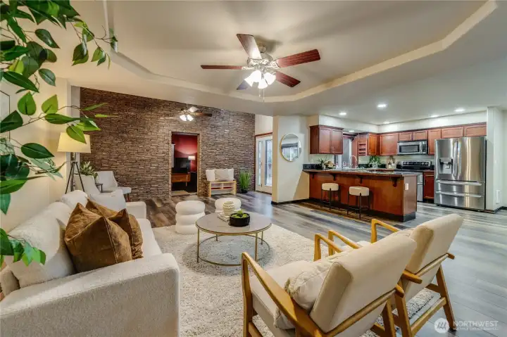 New paint sets a cozy vibe in the living room. Can you picture your life here?