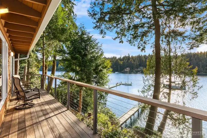 Ipe deck runs the entire length of the waterside of the house!