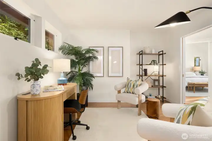 Separate den/office off the living room.