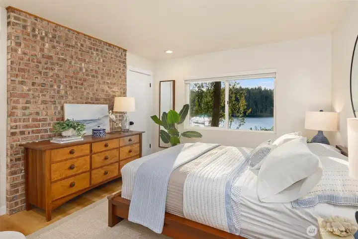 One of the two lower level bedrooms.