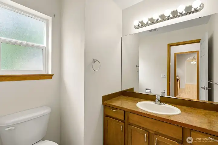 Half bathroom on main level.