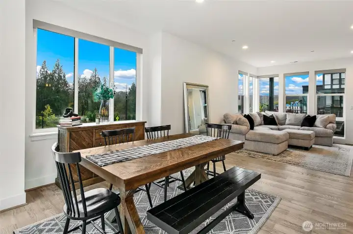 Spacious dining area