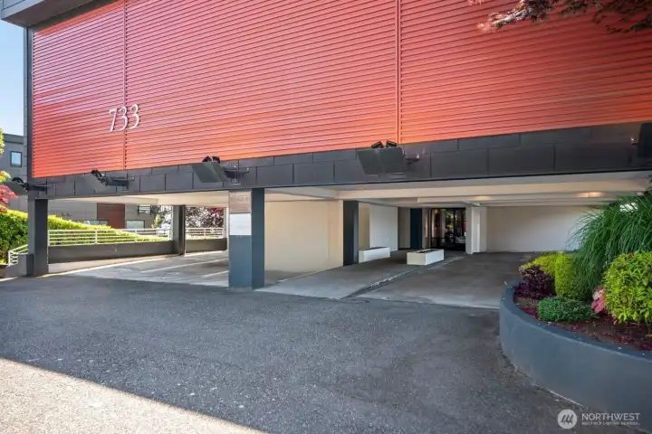 Reserved covered parking space for added convenience.