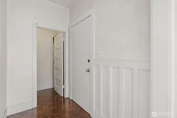 Entry foyer with convenient storage and a welcoming first impression.