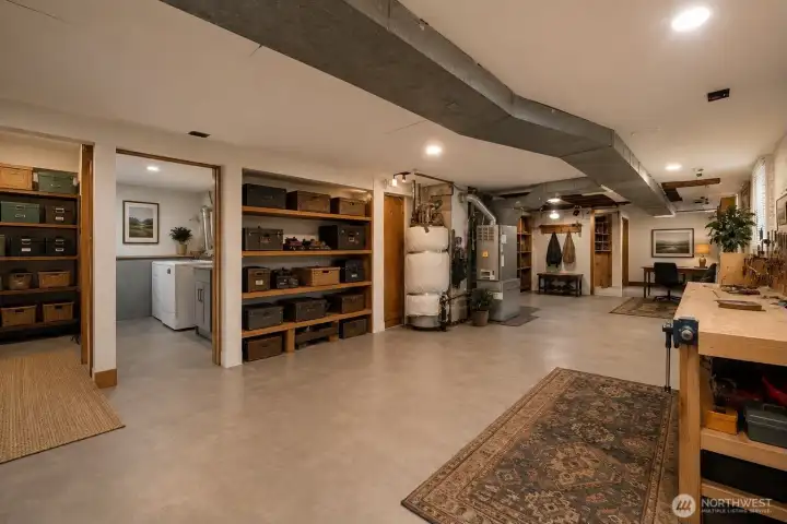 Unfinished basement has endless possibilities.  Virtually staged.