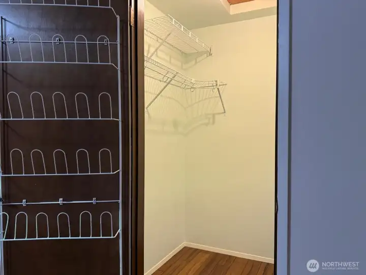 The walk-in closet offers multiple ways to store all your belongings. The walk-in closet offers multiple ways to store all your belongings.