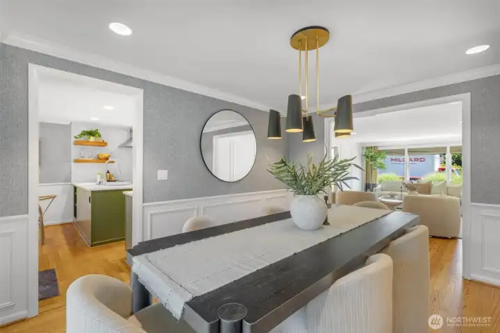 Dining room seamlessly flows into the kitchen- perfect for entertaining. Dining room seamlessly flows into the kitchen- perfect for entertaining.