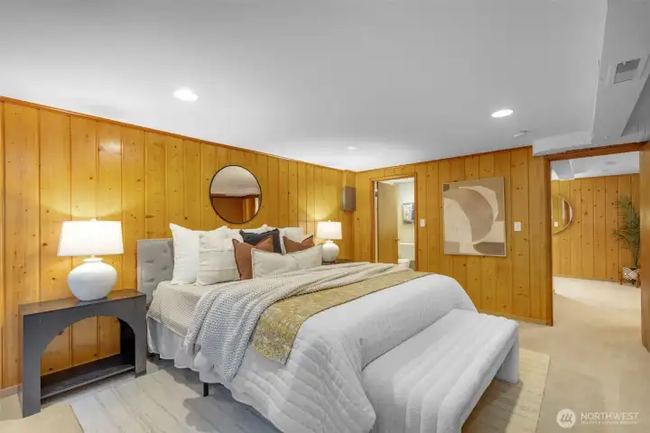 Ensuite with a 3/4 bathroom providing guests, nanny, or multigenerational living their own privacy. Ensuite with a 3/4 bathroom providing guests, nanny, or multigenerational living their own privacy.