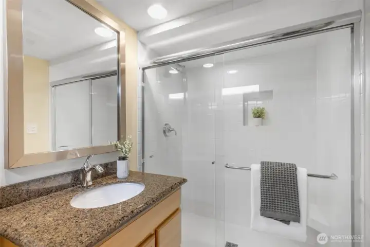 3/4 bathroom in the lower level 3/4 bathroom in the lower level