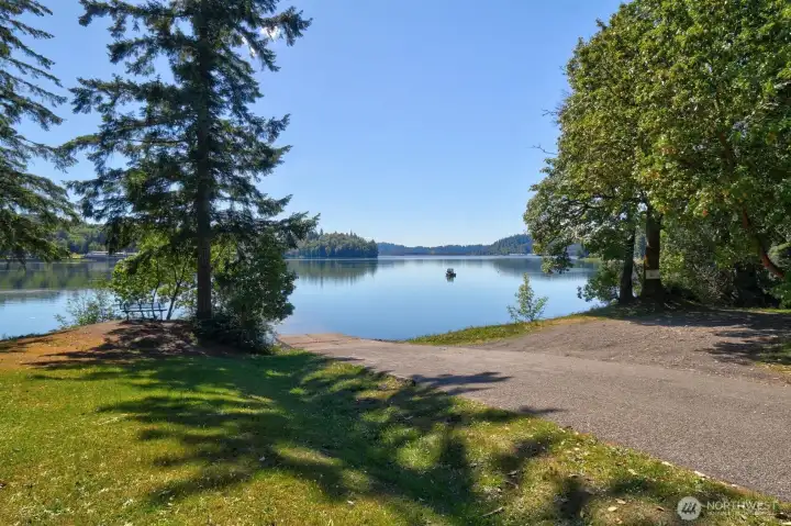 Community boat launch and beach area, just minutes from the property.