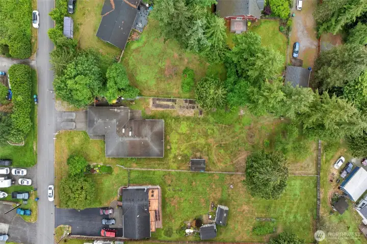 Looking down on the property