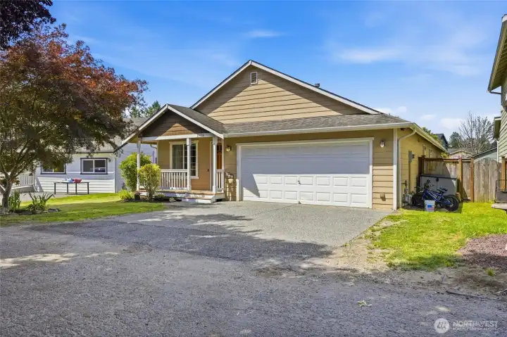 2 Car Garage with Driveway Parking