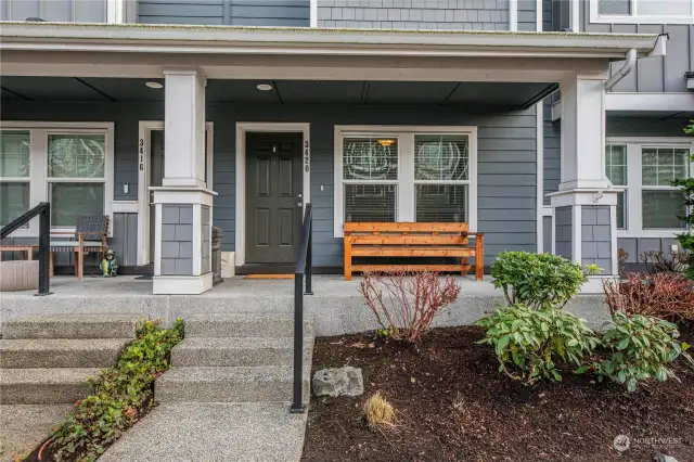 Covered front porch welcomes you and your guests to your home