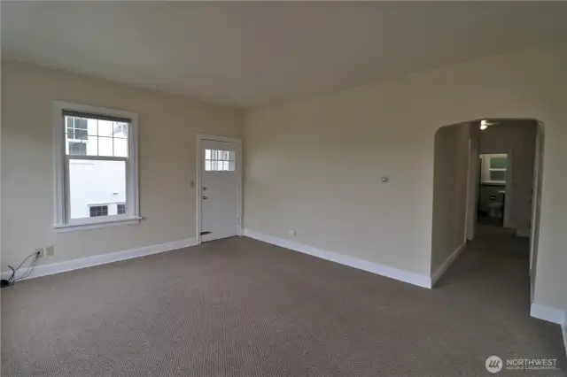 Living room looking down the hallway.