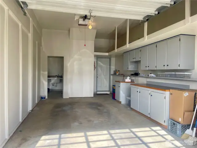 work shop and 2 car garage
