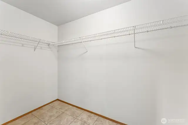 Primary walk-in closet.
