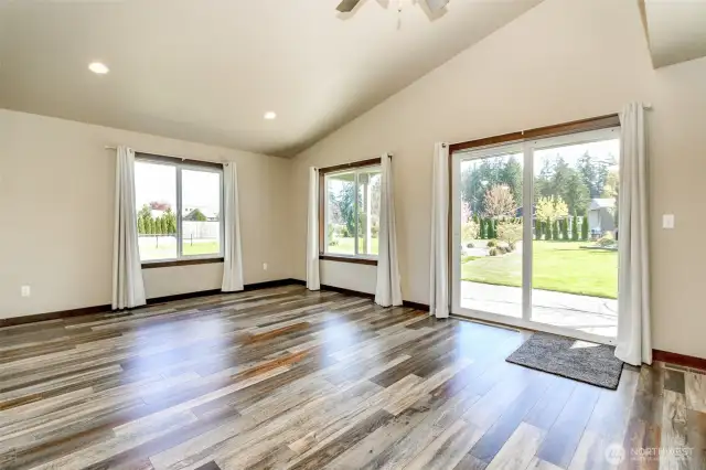 Recessed lighting.  Views and access to oversized covered patio.