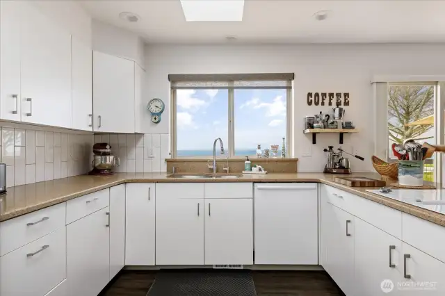 Convenient kitchen with capacious storage