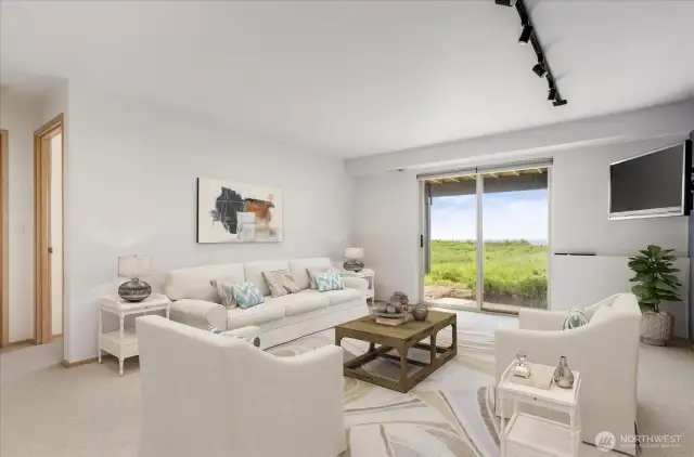 Virtually staged bonus room in walkout basement