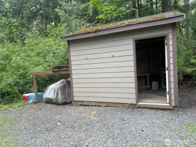 Storage shed or workshop with power.
