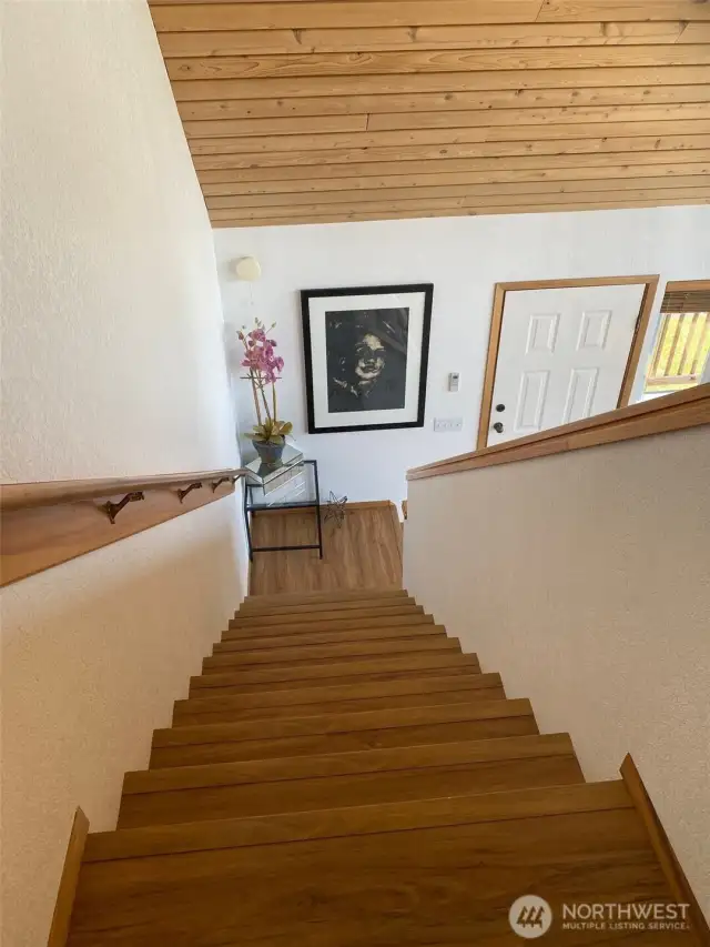 upstairs