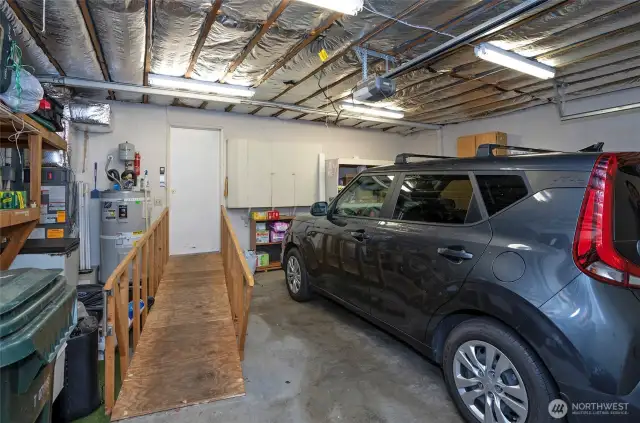 2 car garage has accessible ramp. Can be removed if not desired.