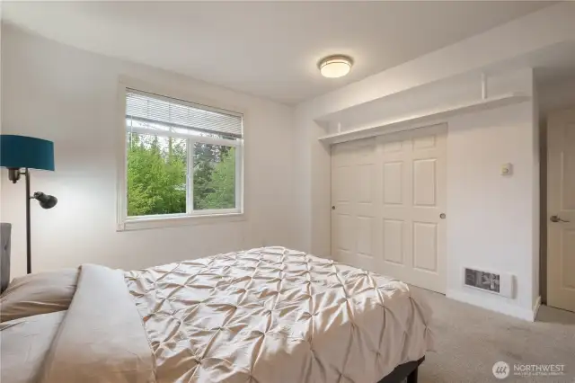 In the Closet you will find built a in modular closet system for efficient organization of all attire.
