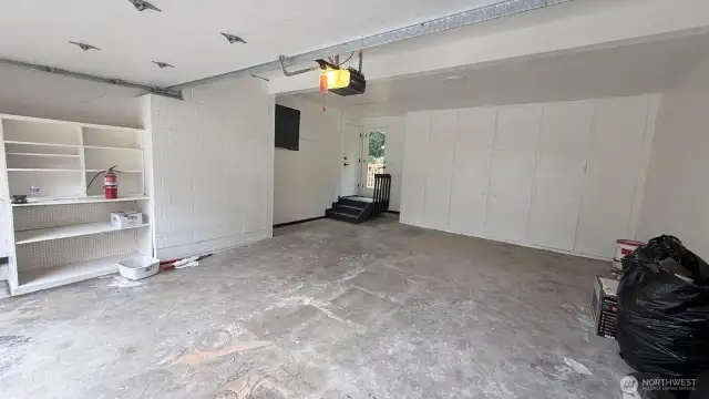 Oversized Garage with Storage Closets