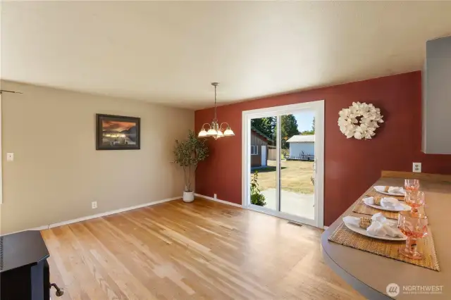 Sliding glass doors to patio.