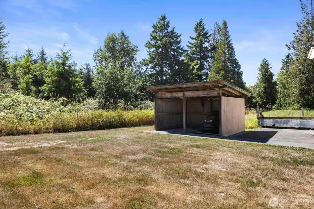Lawn mower storage.