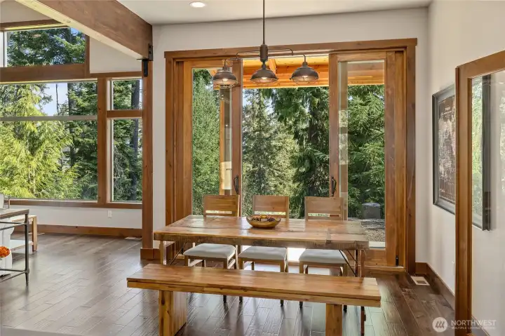 Dining with slider door to back patio