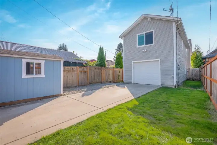 Attached garage and storage shed in back yard!