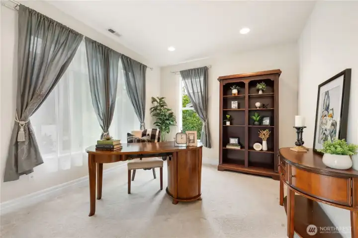 Spacious den situated just off the main entry.