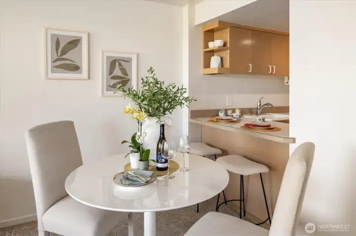 You’ve got options with both a dining area and cute bar stools that pony up to the kitchen.