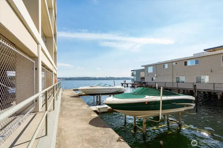 It’s so unique to live right on the Lake and there are a few boat slips used by owners for a monthly fee.