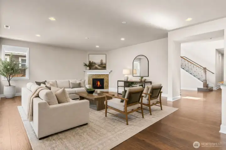 Virtually staged great room