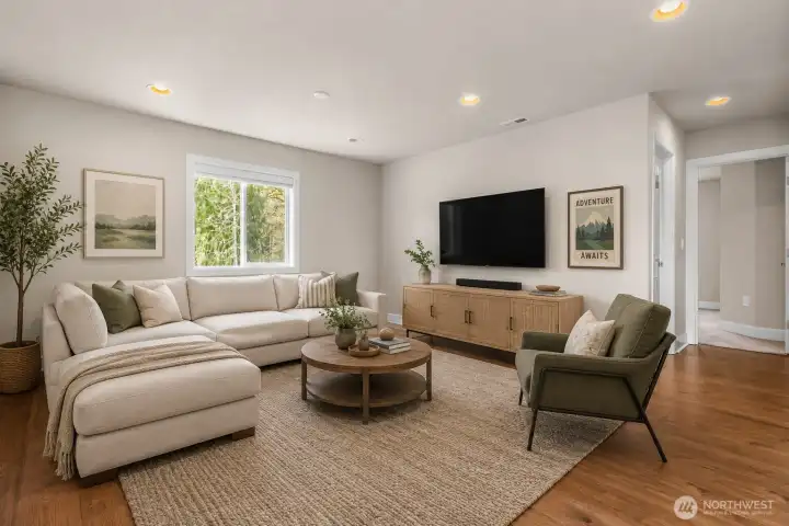 Virtually staged loft space