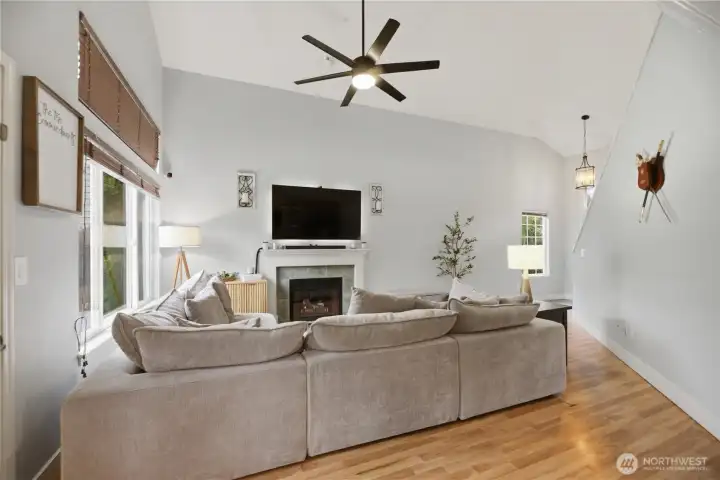 Living room with gas fireplace