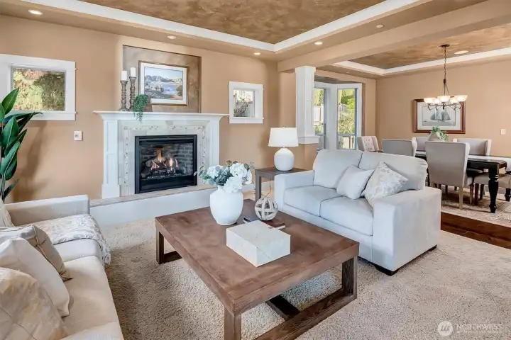 The layout here really works. Open sightlines connect the living and dining spaces, making everything feel cohesive and inviting. Whether it’s a quiet night in or hosting friends, the flow between rooms makes it all feel effortless.