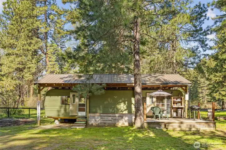 Rustic charm in a forest setting.
