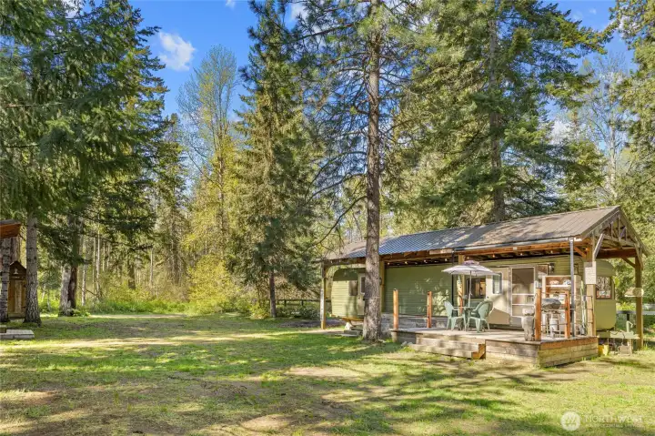 Secluded setting with open sky and water.
