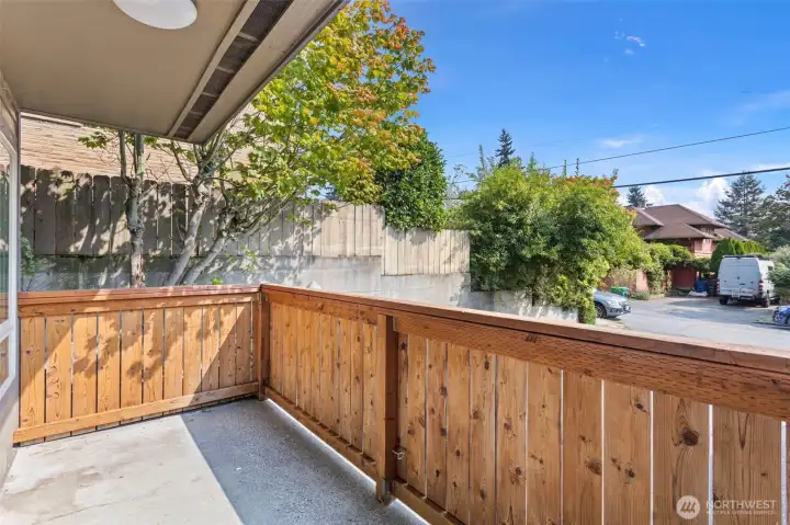 private patio, also includes exterior storage locker