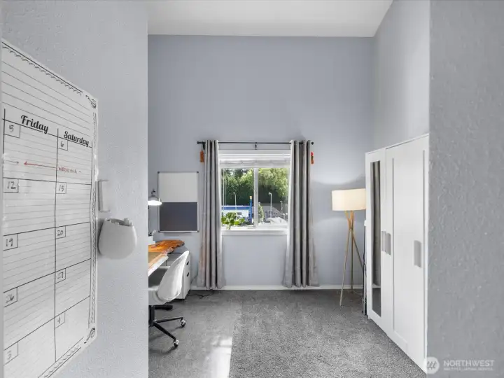 Bedroom on first floor has Ikea storage that can convey if the buyer wants.